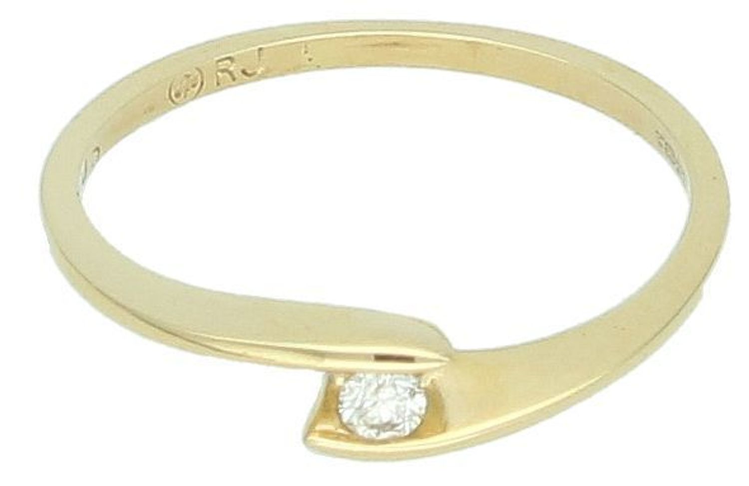 Złoty pierścionek z diamentem  Złoto 585 żółte  Rozmiar 11  1808 WG05-10.jpg